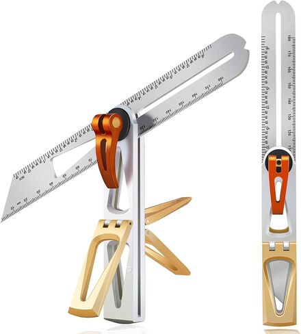 AUXTUR Dovetail Jig with Precise 6:1 and 8:1 Slopes for Woodworking - Dovetail Guide Includes T-Bevel Sliding Angle Finder Ruler Protractor Multi Angle Adjustable Gauge in Kuwait