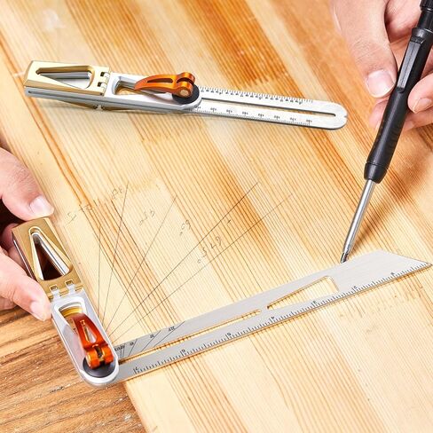 AUXTUR Dovetail Jig with Precise 6:1 and 8:1 Slopes for Woodworking - Dovetail Guide Includes T-Bevel Sliding Angle Finder Ruler Protractor Multi Angle Adjustable Gauge in Kuwait