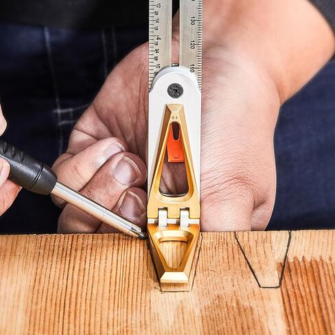 AUXTUR Dovetail Jig with Precise 6:1 and 8:1 Slopes for Woodworking - Dovetail Guide Includes T-Bevel Sliding Angle Finder Ruler Protractor Multi Angle Adjustable Gauge in Kuwait