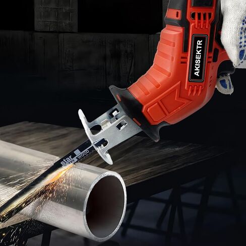 Cordless Reciprocating Saw, 6 Saw Blades for Wood & Metal, Trees, PVC Cutting, Cordless Sawzall with 2.0Ah Battery, and Fast Charger in Kuwait