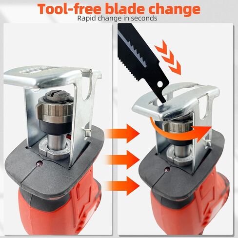 Cordless Reciprocating Saw, 6 Saw Blades for Wood & Metal, Trees, PVC Cutting, Cordless Sawzall with 2.0Ah Battery, and Fast Charger in Kuwait