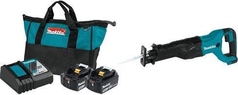 ماكيتا BL1850BDC2 18V LXT بطارية ليثيوم أيون وحزمة بداية الشاحن السريع الأمثل (5.0Ah) مع XVJ03Z 18V LXT ليثيوم أيون منشار تهزهز لاسلكي in Saudi Arabia