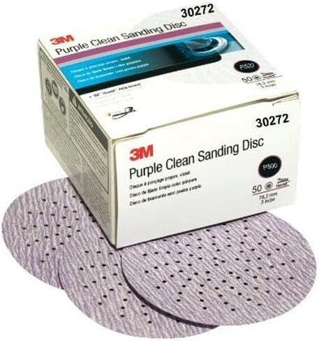 3M Hookit Purple Clean Sanding Disc 343U, 30272, P500, 50 قرصًا لكل كرتونة in Kuwait