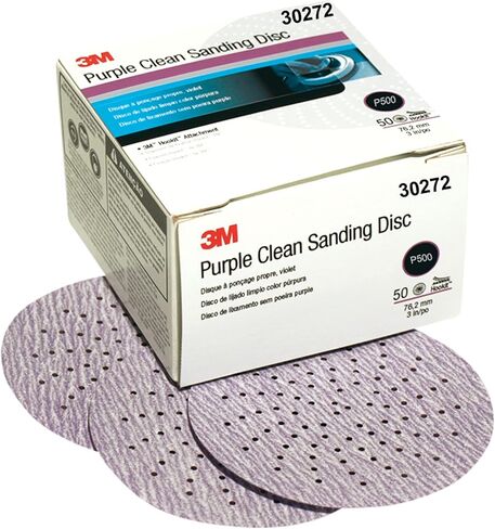 3M Hookit Purple Clean Sanding Disc 343U, 30272, P500, 50 قرصًا لكل كرتونة in Kuwait