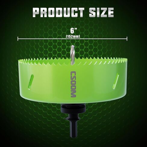 مجموعة منشار ثقب CSOOM HSS مقاس 6 بوصات مع مفتاح ربط ومفتاح بديل، أداة النجارة لقاطع المثقاب للخشب اللين والخشب الرقائقي وPVC والجدران الجافة والخشب الصلب والحديد. in Kuwait