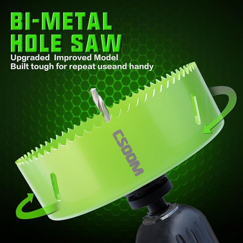 مجموعة منشار ثقب CSOOM HSS مقاس 6 بوصات مع مفتاح ربط ومفتاح بديل، أداة النجارة لقاطع المثقاب للخشب اللين والخشب الرقائقي وPVC والجدران الجافة والخشب الصلب والحديد. in Kuwait