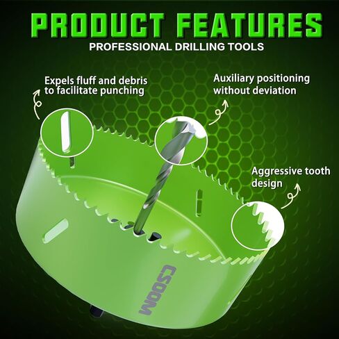 مجموعة منشار ثقب CSOOM HSS مقاس 6 بوصات مع مفتاح ربط ومفتاح بديل، أداة النجارة لقاطع المثقاب للخشب اللين والخشب الرقائقي وPVC والجدران الجافة والخشب الصلب والحديد. in Kuwait