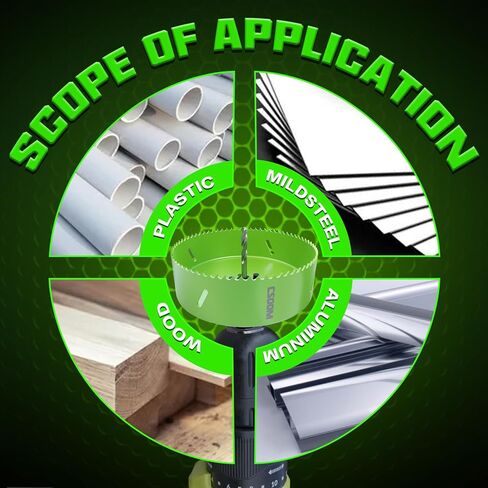 مجموعة منشار ثقب CSOOM HSS مقاس 6 بوصات مع مفتاح ربط ومفتاح بديل، أداة النجارة لقاطع المثقاب للخشب اللين والخشب الرقائقي وPVC والجدران الجافة والخشب الصلب والحديد. in Kuwait
