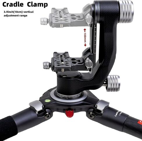 رأس جيمبال من ألياف الكربون من Leifrotto للكاميرات التي لا تحتوي على مرايا، رأس حامل ثلاثي صغير بحجم السفر نظام QR Arca-Swiss QR، التصوير باستخدام لوحة PL100N، لكاميرا DSLR حتى 66.1 رطل/30 كجم GHL5C in Kuwait