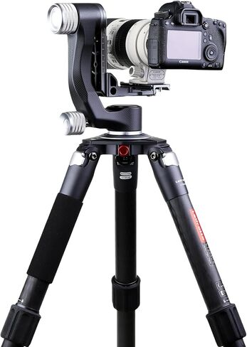 رأس جيمبال من ألياف الكربون من Leifrotto للكاميرات التي لا تحتوي على مرايا، رأس حامل ثلاثي صغير بحجم السفر نظام QR Arca-Swiss QR، التصوير باستخدام لوحة PL100N، لكاميرا DSLR حتى 66.1 رطل/30 كجم GHL5C in Kuwait