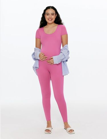 POSHDIVAH بذلة الأمومة النسائية رومبير الحمل قصيرة الأكمام تي شيرت Bodycon ارتداءها ملابس داخلية in Saudi Arabia