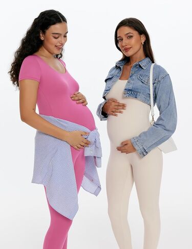 POSHDIVAH بذلة الأمومة النسائية رومبير الحمل قصيرة الأكمام تي شيرت Bodycon ارتداءها ملابس داخلية in Saudi Arabia