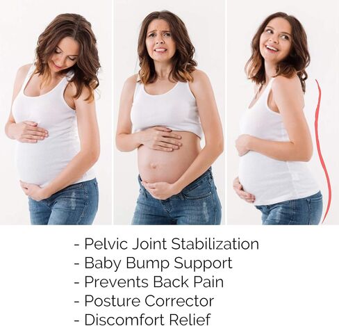 حزام للامومة، حزام دعم الحمل، حماية دعم الظهر، حزام بطن جيد التهوية يوفر تخفيف الام الورك والحوض واسفل الظهر in Kuwait