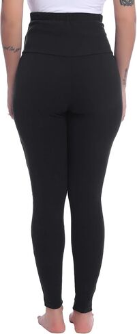 Joyaria Cotton Maternity Leggings Over The Belly Pregnancy Tight Pants | Stretchy, Comfy, Yoga, Workout, Activewear, S-XXL in Kuwait