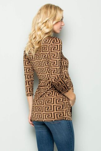 My Bump Women's 3/4 SLV Front Pleated Maternity Top(Made in USA) in Kuwait