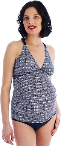 Oceanlily ملابس سباحة للأمومة ذات ظهر متقاطع - ملابس سباحة للحمل - بدلة استحمام - بلوزة تانكيني للحوامل in Kuwait