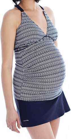 Oceanlily ملابس سباحة للأمومة ذات ظهر متقاطع - ملابس سباحة للحمل - بدلة استحمام - بلوزة تانكيني للحوامل in Kuwait