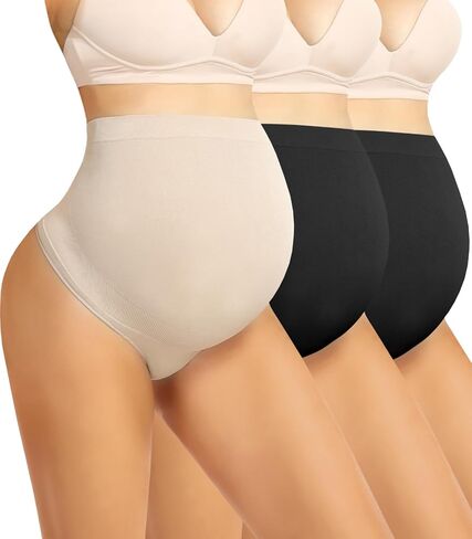 Boguish Seamless Maternity Shapewear Over Belly Support Thong High Waist Underwear Panties for Pregnancy in Saudi Arabia