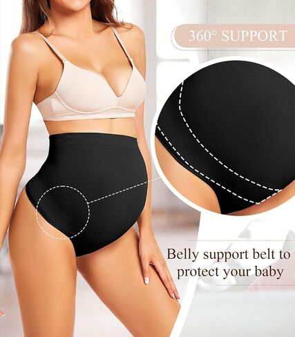 Boguish Seamless Maternity Shapewear Over Belly Support Thong High Waist Underwear Panties for Pregnancy in Saudi Arabia