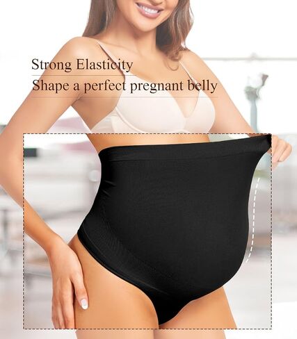 Boguish Seamless Maternity Shapewear Over Belly Support Thong High Waist Underwear Panties for Pregnancy in Saudi Arabia