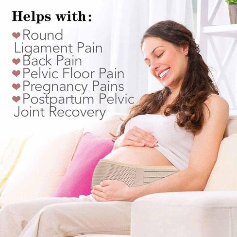 Pregnancy Belly Band Maternity Support Belt Eases Back Pelvic Pain | Belly band eases back pelvic pain. Breathable, adjustable, secure Velcro, durable, great value(Black/One size) in Saudi Arabia
