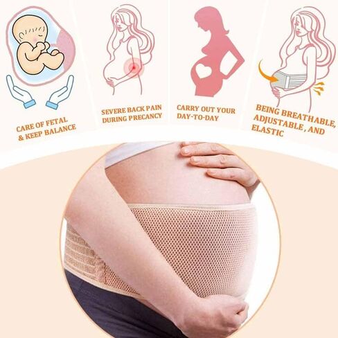 Pregnancy Belly Band Maternity Support Belt Eases Back Pelvic Pain | Belly band eases back pelvic pain. Breathable, adjustable, secure Velcro, durable, great value(Black/One size) in Saudi Arabia