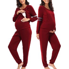 Maternity Nursing Pajamas Set Breastfeeding Sleepwear Suit Nursing Pjs Set in Saudi Arabia
