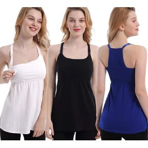 CAKYE قمصان علوية للرضاعة الطبيعية مع حمالة صدر على الرف، قميص كامي للرضاعة الطبيعية، عبوة من 3 قطع in Kuwait