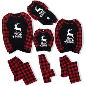 WESIDOM Christmas Family Pajamas Matching Sets,Bear Classic Plaid Xmas Clothes Soft Outfit Sleepwear in Kuwait
