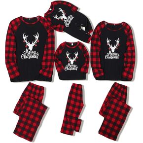 ZOEREA Holiday Christmas Family Pajamas Matching Set Moose Xmas Pjs for Couples and Kids Baby Sleepwear