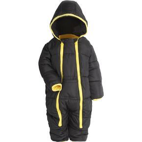 DKNY Baby Boys’ Snowsuit – Hooded Fleece Lined Warm Winter Jumpsuit – Zip Snow Pram for Newborns and Infants (0-24M) in Saudi Arabia