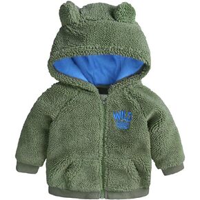 HYXFJITS Toddler Baby Girls Boys Fleece Hoodie Jacket Coat Winter Warm Cute Bear Cardigan