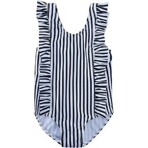 RAISEVERN Baby Girls Swimsuit Ruffles Bathing Suits Cute Beach Sport Swimming Backless Summer One Piece Swimwear 2-7 Years in Saudi Arabia
