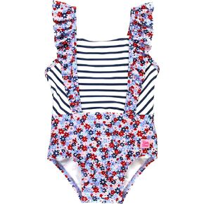 RuffleButts Baby/Toddler Girls Sleeveless One Piece Swimsuit w/UPF 50+ Sun Protection