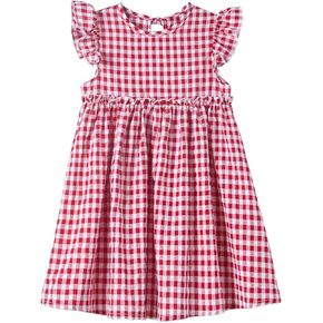 Csbks Toddler Baby Girls' Cotton-Linen Sundress with Ruffle Halter Sleeveless and Swing Dress in Kuwait