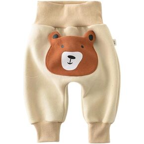 Unisex Babies' Fleece Pants, High-Waisted and Thick Cartoon Pants with Cute 3D Animal Patterns, Hiphop Pants Cotton Jogger in Kuwait