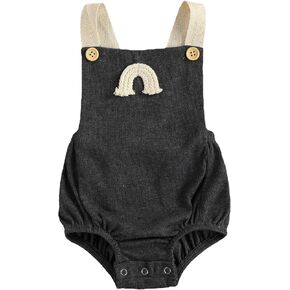 Arvbitana Toddler Baby Boy Girl One Piece Suspender Overalls Short Jumpsuit Sleeveless Plain Romper Outfit Cotton Bib Pants in Kuwait