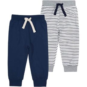 SUYEORLI Toddler Baby Boys Girls Joggers Pants Cotton Soild Color Stripes Sweatpants with Drawstring 1-6T