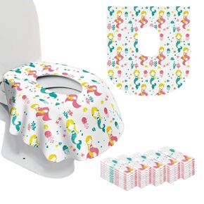 أغطية مقاعد المرحاض للاستعمال مرة واحدة، 50 قطعة محمولة ملفوفة بشكل فردي ومضادة للانزلاق وغطاء مرحاض مقاوم للماء للأطفال الصغار والكبار - السفر بالطائرة، رحلة على الطريق، تدريب الأطفال الصغار على استخدام المرحاض في الحمامات العامة in Kuwait