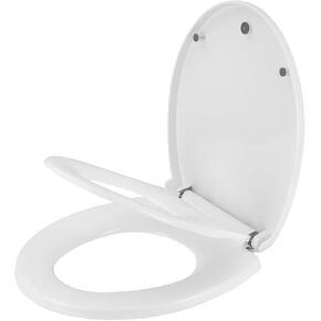 Toilet Seat with Built-In Toddler Seat，Potty Training Elongated or Oval Seat with Thickened Plastic Lid，Slow Close(white) in Kuwait