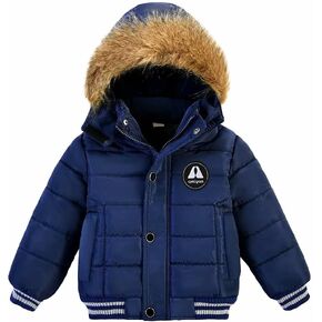 AMIYAN Toddler Boys Girls Down Jacket Hooded Thickened Warm Winter Snowsuit Coat Outerwear