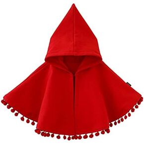 Baby Fleece Hooded Poncho, Toddler Cute Cartoon Hood Cape Cloak Winter Snowsuit Outwear