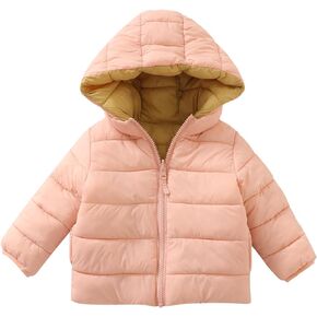 GLASH Kids Baby Girls Reversible Medium Weight Puffer Jacket Winter Hooded Coat in Kuwait