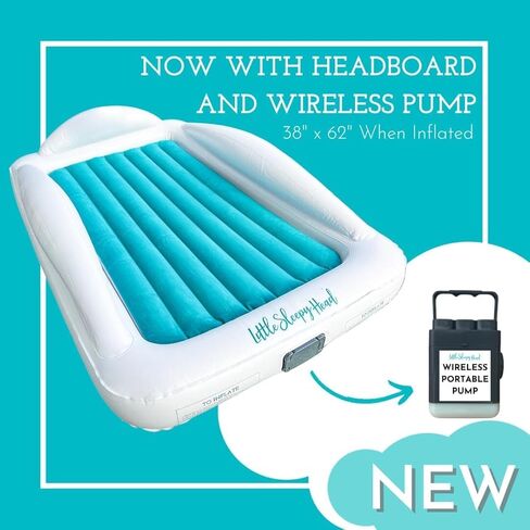 Little Sleepy Head Inflatable Toddler Travel Bed - Wireless Built-in Pump, Perfect Kids Air Mattress in Kuwait