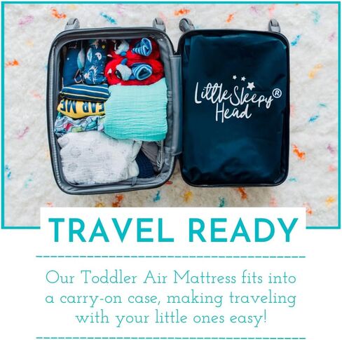 Little Sleepy Head Inflatable Toddler Travel Bed - Wireless Built-in Pump, Perfect Kids Air Mattress in Kuwait