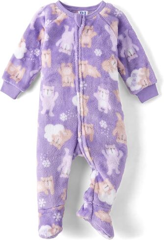 The Children's Place Baby Girls' and Toddler Fleece Zip-Front One Piece Footed Pajama in Kuwait