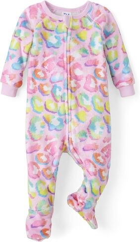 The Children's Place Baby Girls' and Toddler Fleece Zip-Front One Piece Footed Pajama in Kuwait
