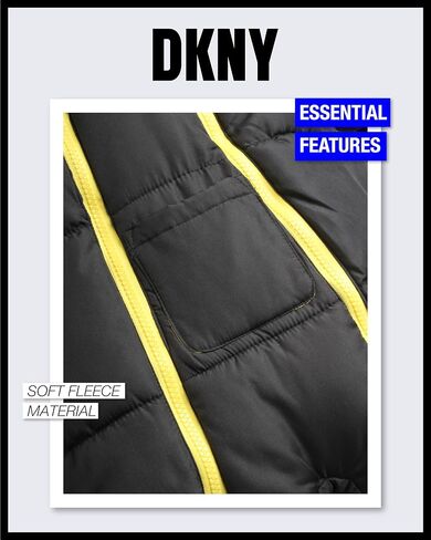 بدلة ثلج للأولاد من DKNY - بدلة شتوية دافئة مبطنة بالصوف بغطاء للرأس - عربة ثلج بسحاب لحديثي الولادة والرضع (0-24 شهرًا) in Saudi Arabia