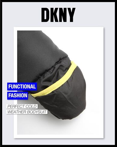 بدلة ثلج للأولاد من DKNY - بدلة شتوية دافئة مبطنة بالصوف بغطاء للرأس - عربة ثلج بسحاب لحديثي الولادة والرضع (0-24 شهرًا) in Saudi Arabia