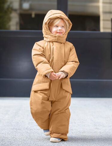 معطف 7AM Enfant Baby Snowsuit - بدلات ثلجية مطبوعة بسحاب للأطفال مع جيبين، طارد للماء | معطف شتوي بغطاء للرأس in Kuwait